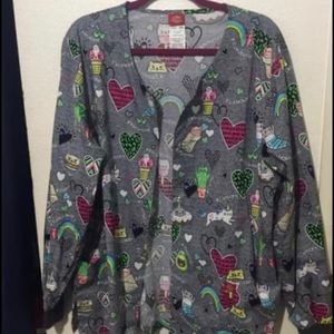 Pre owned Dickies printed scrub jacket scrubs